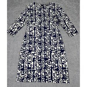 J. McLaughlin‎ Dress Womens Medium Catalina Cloth Abstract Nautical Zipper Back